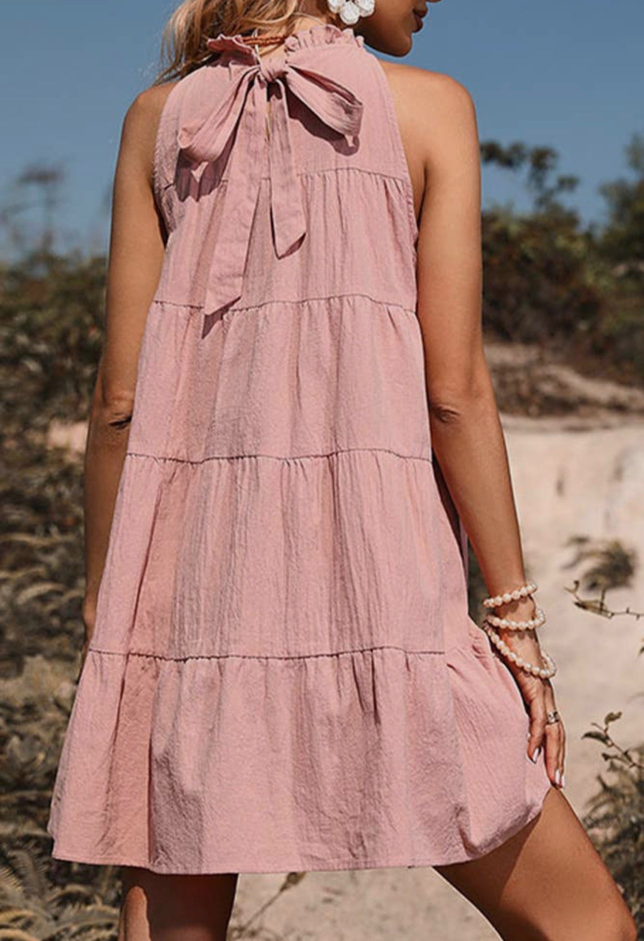 Pink Halter Dress - Unishe