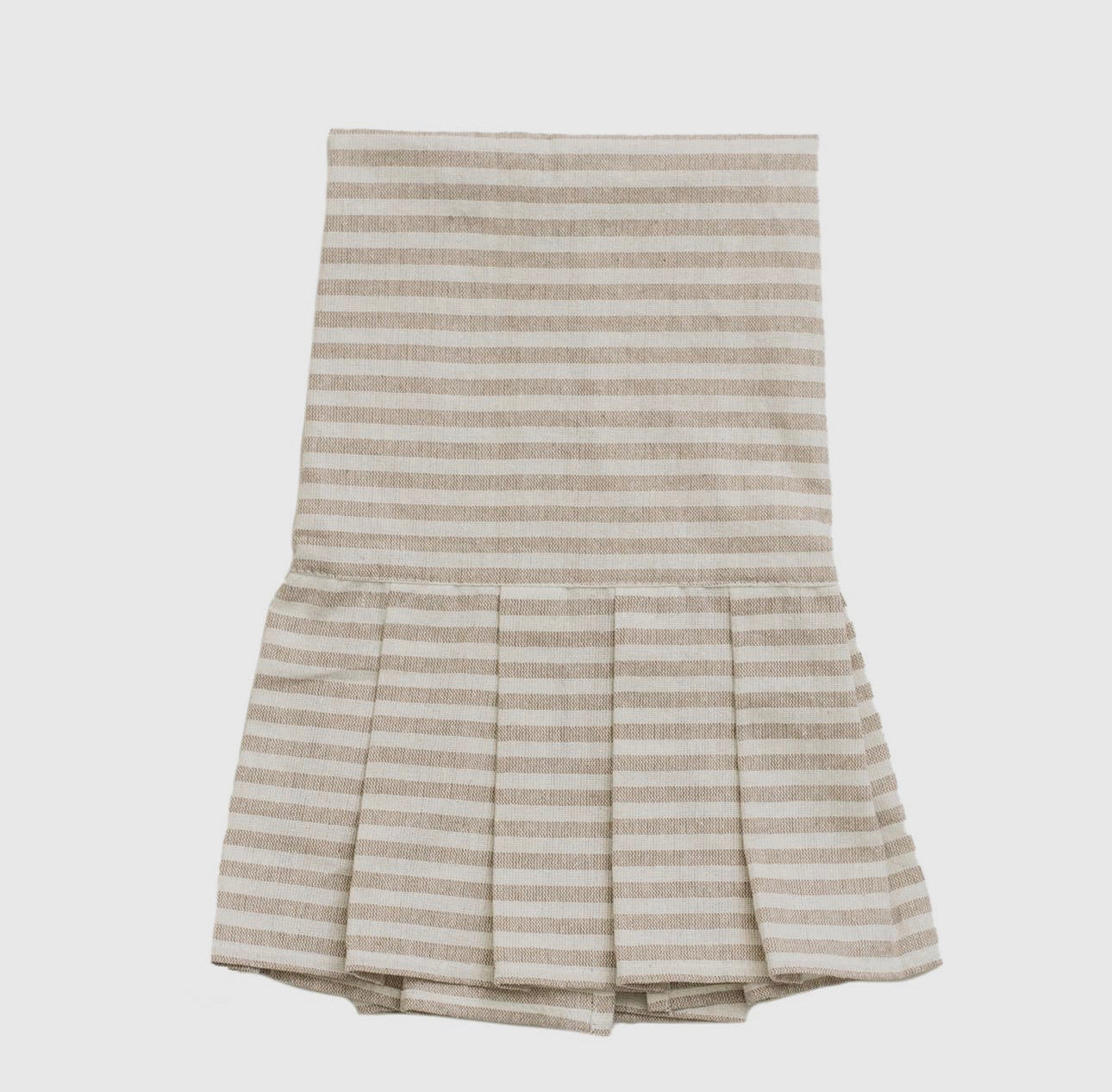 Striped Tan Tea Towel with Ruffle  - Sweet Water Decor