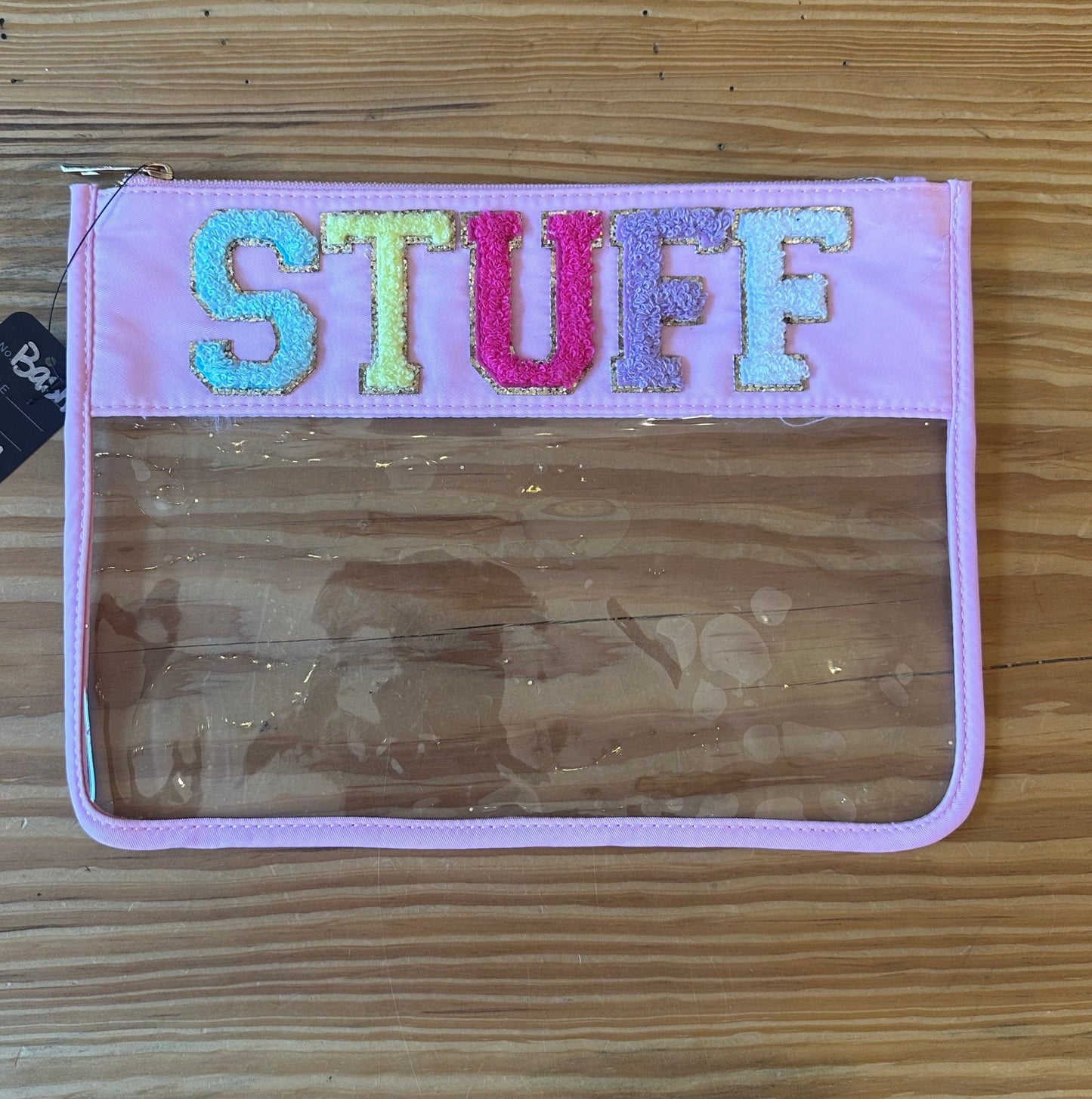 Light Pink Clear "STUFF" Pouch - Bash