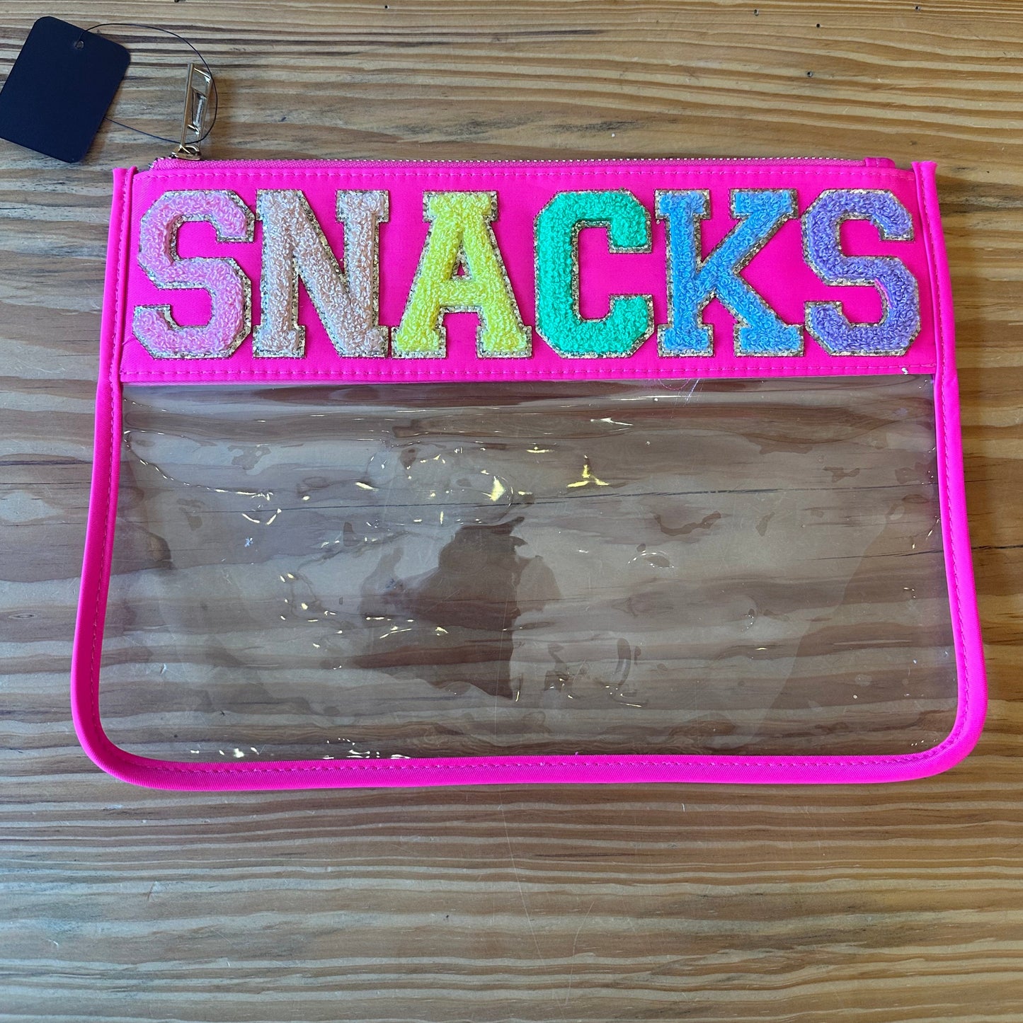 Hot Pink Clear "SNACKS" Pouch - Bash