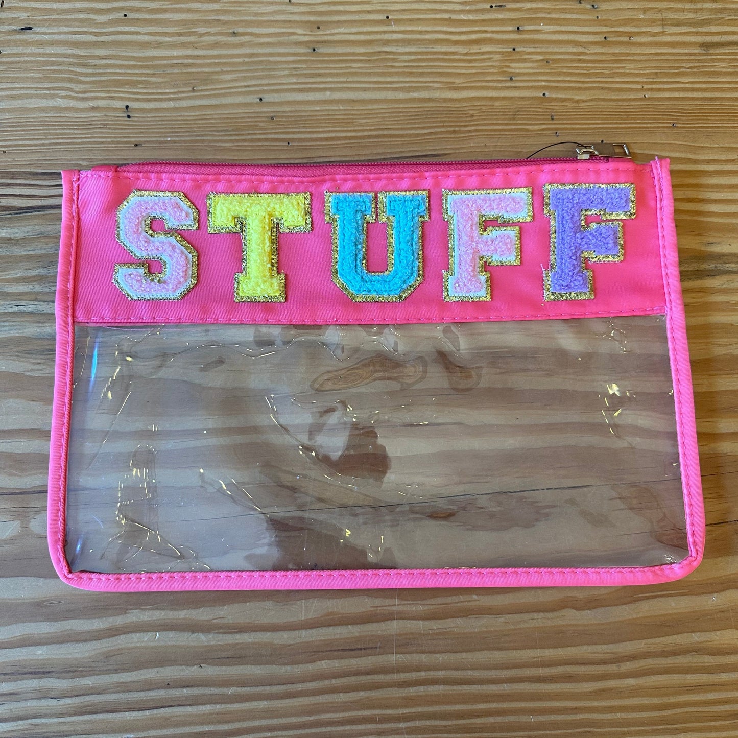 Hot Pink Clear "STUFF" Pouch - Bash