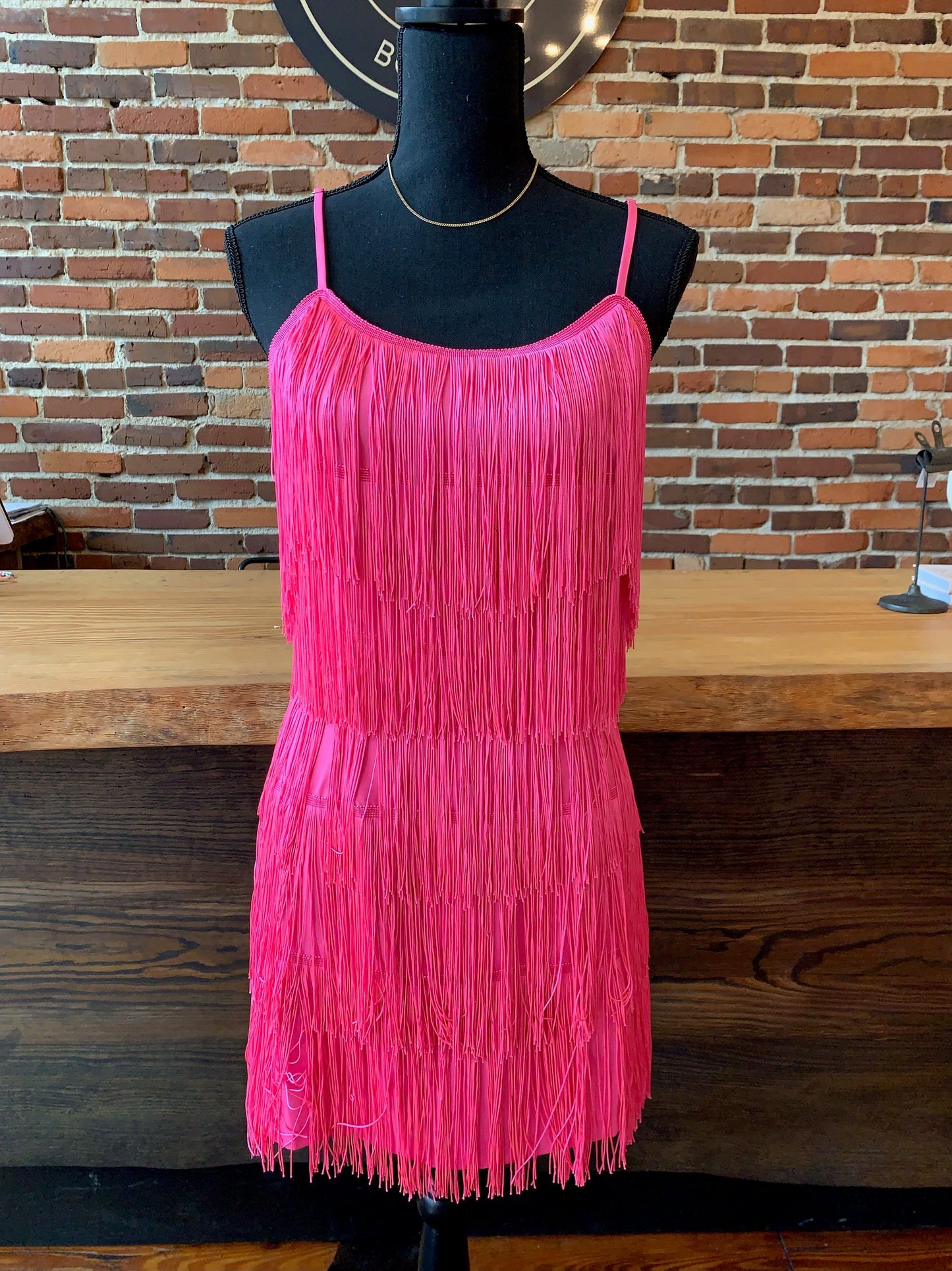 Pink Fringe Dress - Main Strip