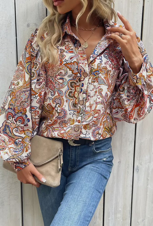 Paisley & Floral Blouse - Unishe