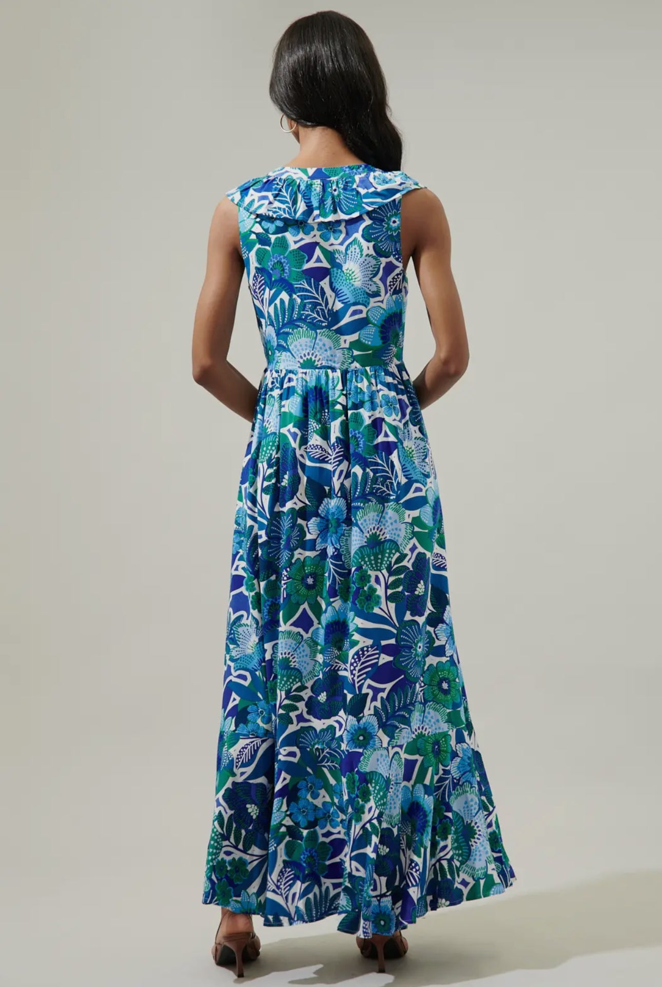 Blue Floral Maxi Dress - Sugarlips