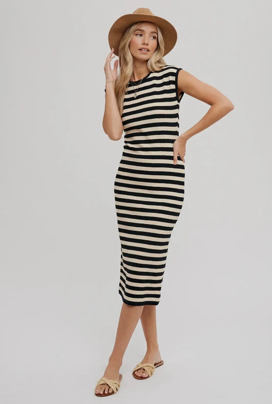 Striped Midi Dress - Bluivy