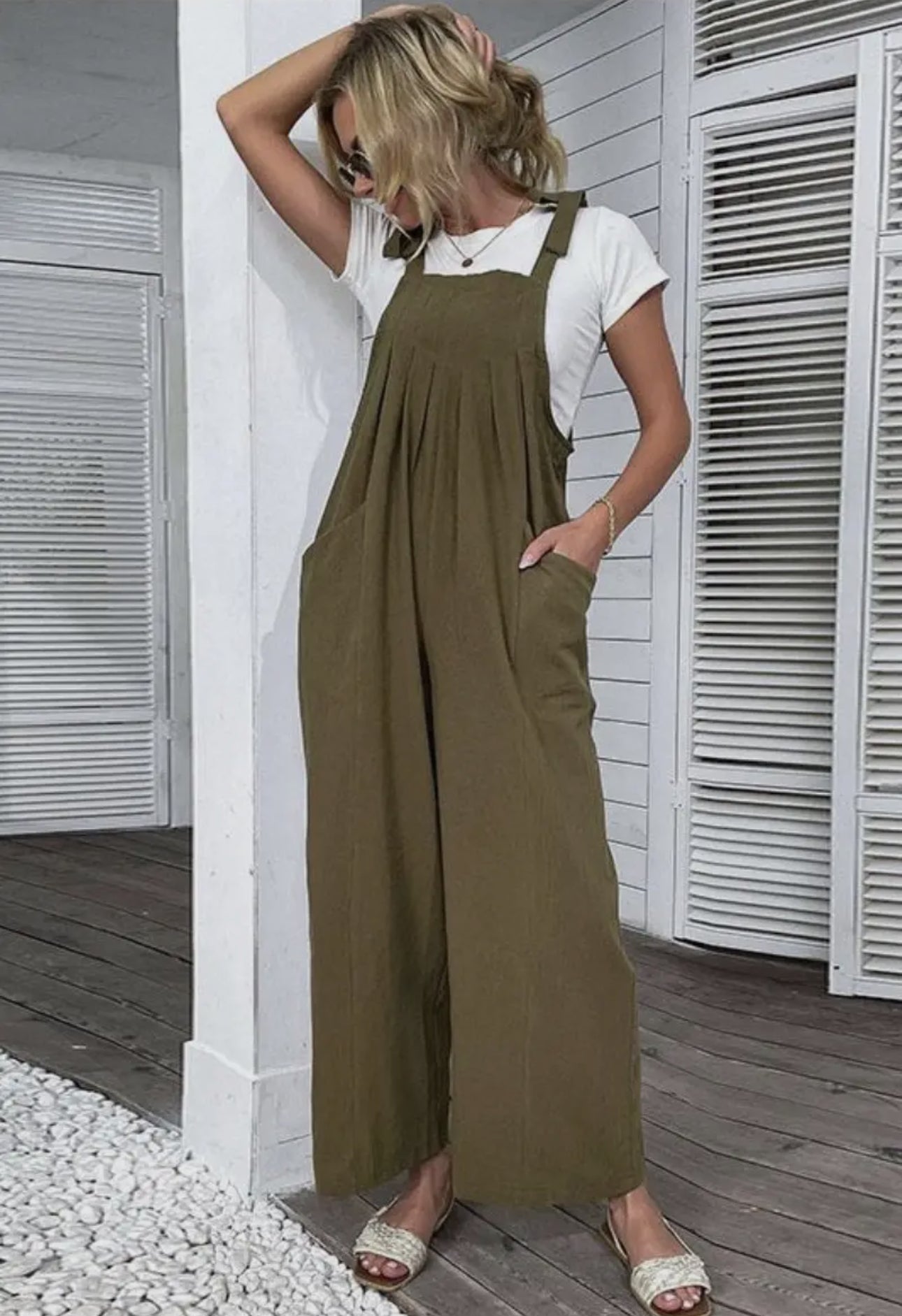 Jumpsuit Overalls in Olive - Miss Sparkling