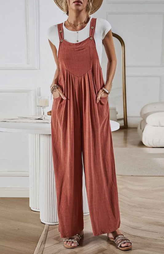 Jumpsuit Overalls in Rust - Miss Sparkling