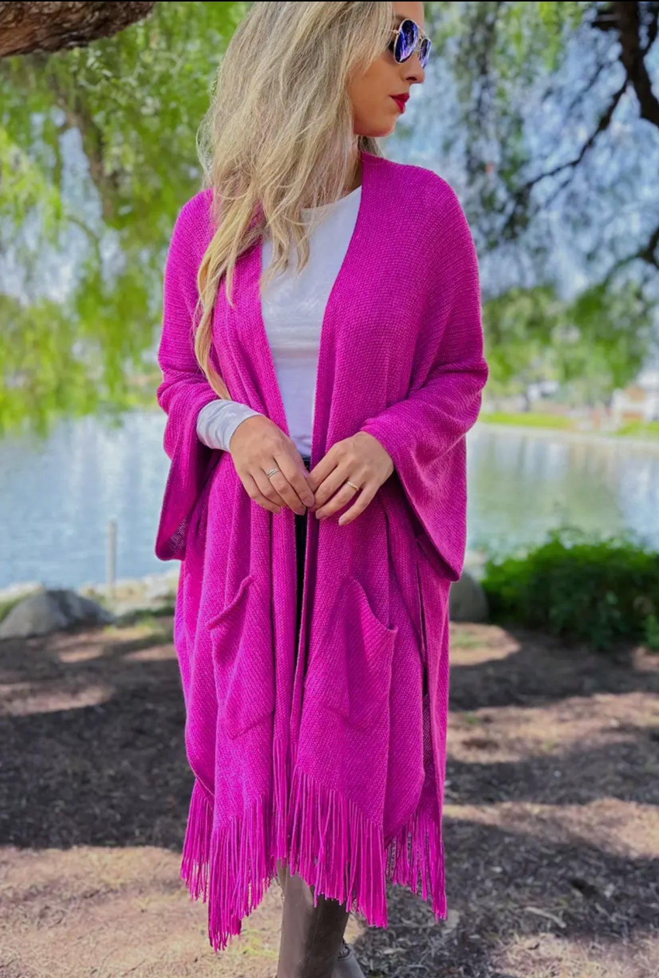 Pink Knitted Kimono - Amoli