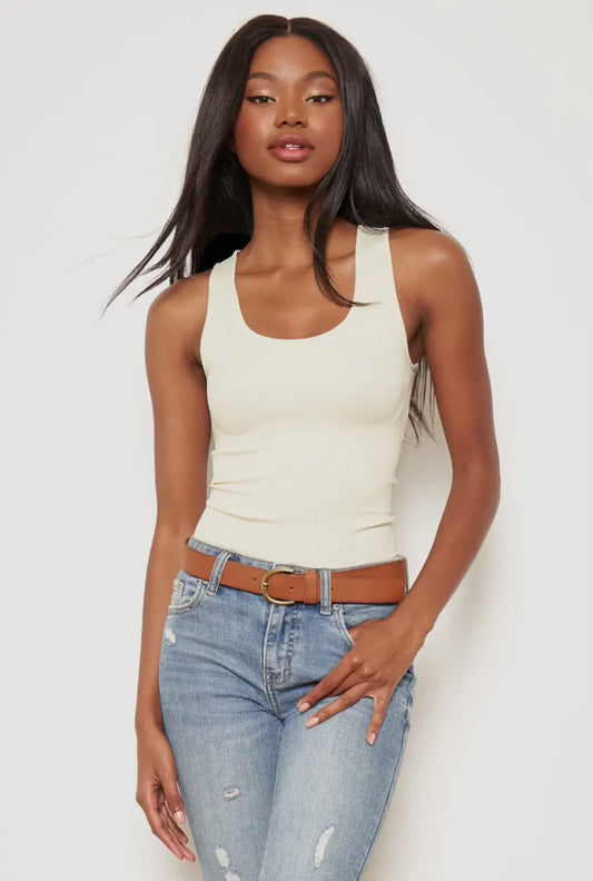 Seamless Tank Top White - Sugarlips